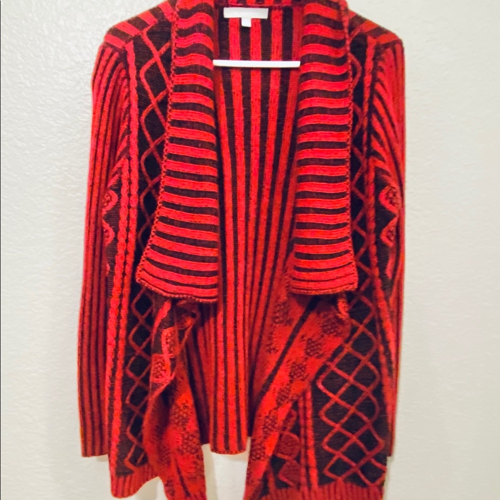 A medium Red cardigan sweater from NY collection